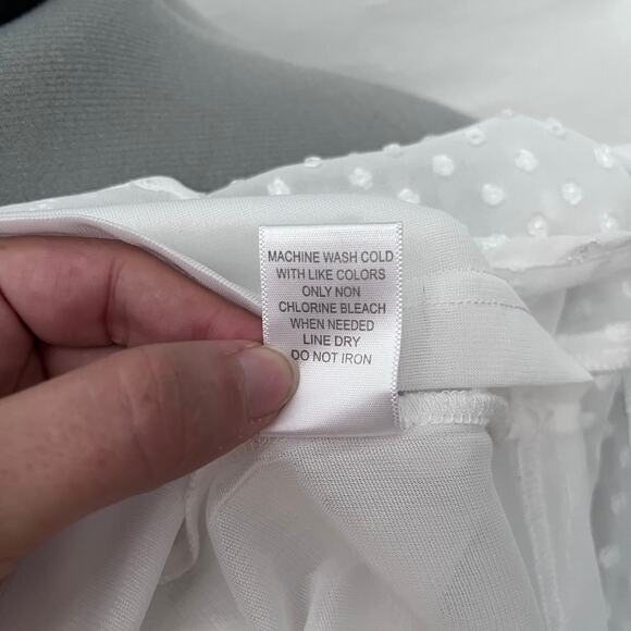 KRAZY KAT Popover Womens Blouse 2XL White 3D Polka Dot Ruffle Cottage Core Fairy - Picture 11 of 12